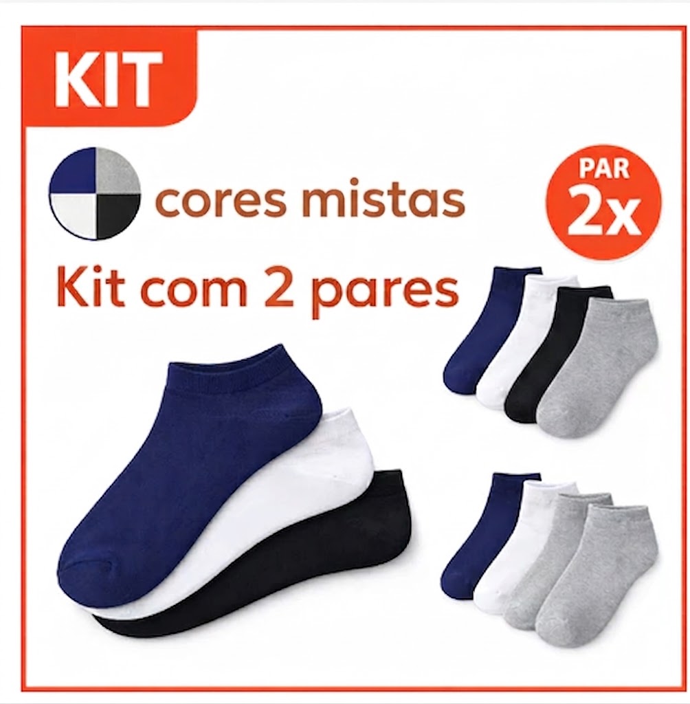 Kit Pares de Meias Cano Curto Sport Unissex